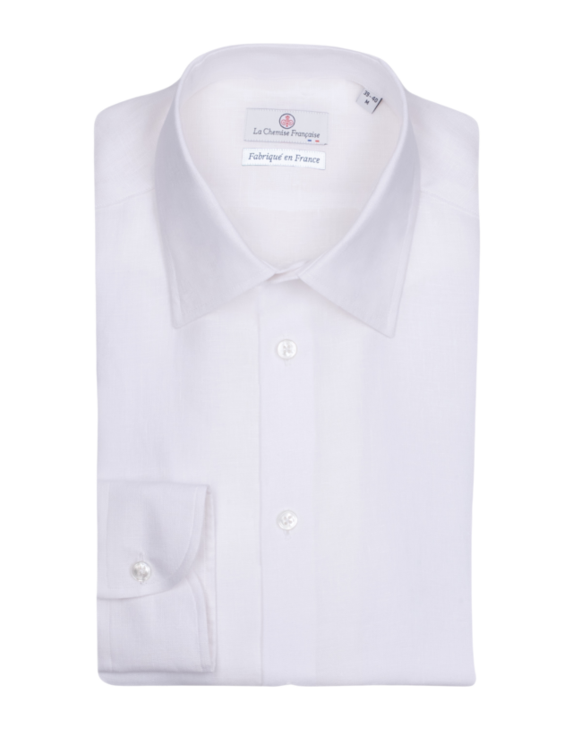 Chemisier Lin Normand Blanc par la marque La Chemise Française La Chemise Française - Chemisier Lin Normand Blanc