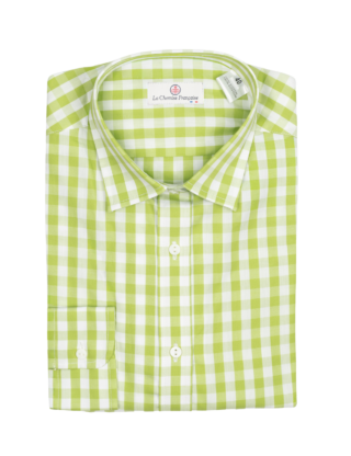 La Chemise Française - Chemisier Carreaux Vert Pomme