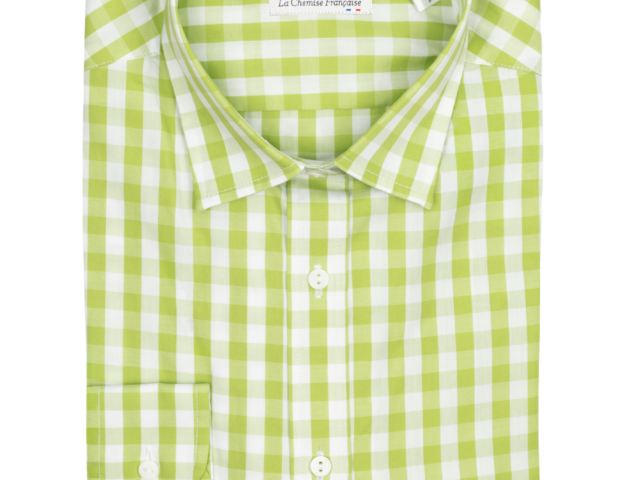 La Chemise Française - Chemisier Carreaux Vert Pomme – 42
