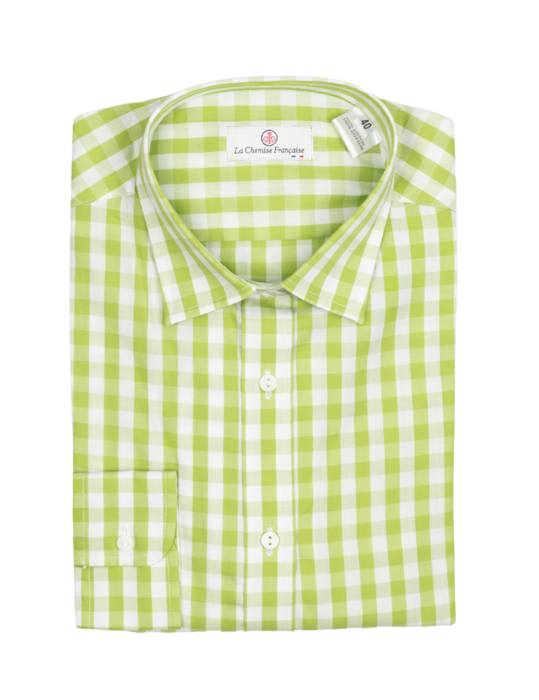 La Chemise Française - Chemisier Carreaux Vert Pomme – 42