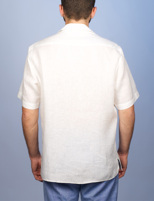 La Chemise Française - Chemise Havane Blanche - Col Cubain – S