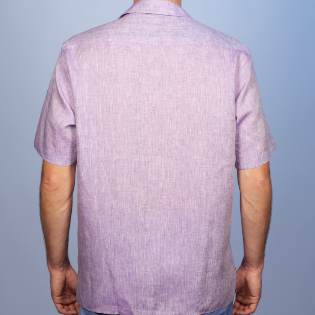 La Chemise Française - Chemise Havane Lavande - Col Cubain – XL