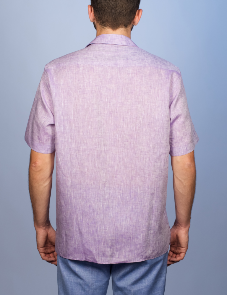 La Chemise Française - Chemise Havane Lavande - Col Cubain – XL