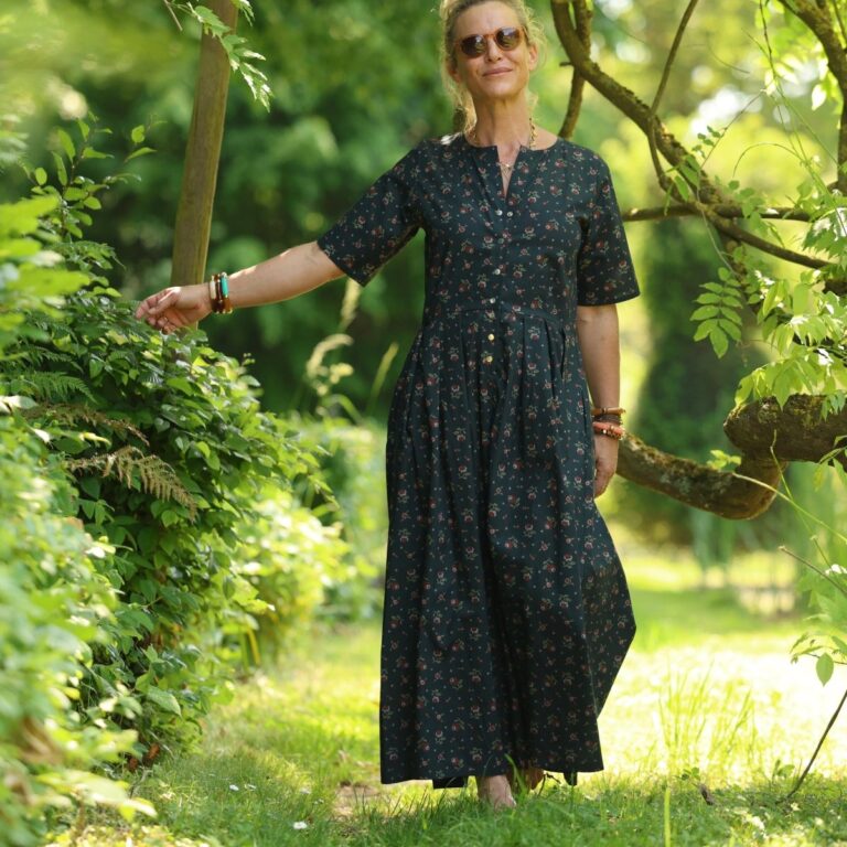 Meta SS25 - La combi India manches courtes en coton lavé Herbier romantique – XL