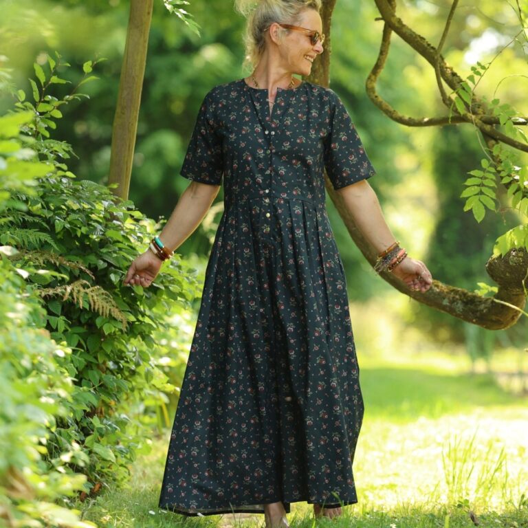 Meta SS25 - La combi India manches courtes en coton lavé Herbier romantique – XL