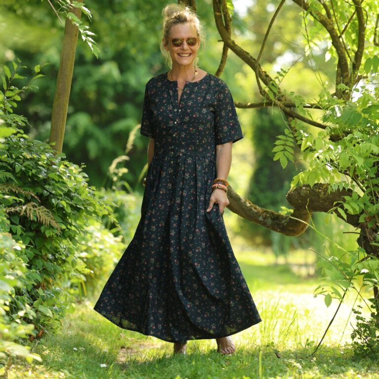 Meta SS25 - La combi India manches courtes en coton lavé Herbier romantique – XL