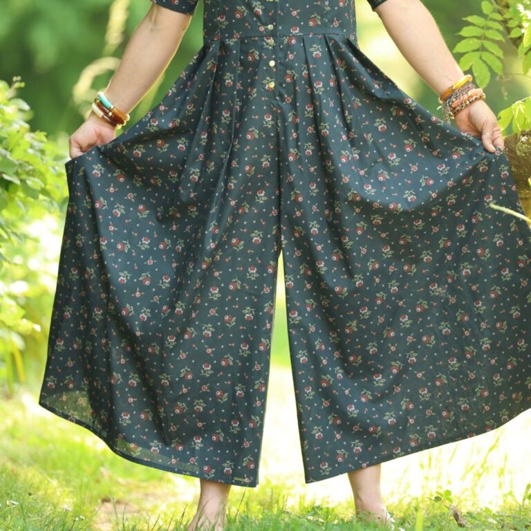 Meta SS25 - La combi India manches courtes en coton lavé Herbier romantique – XL