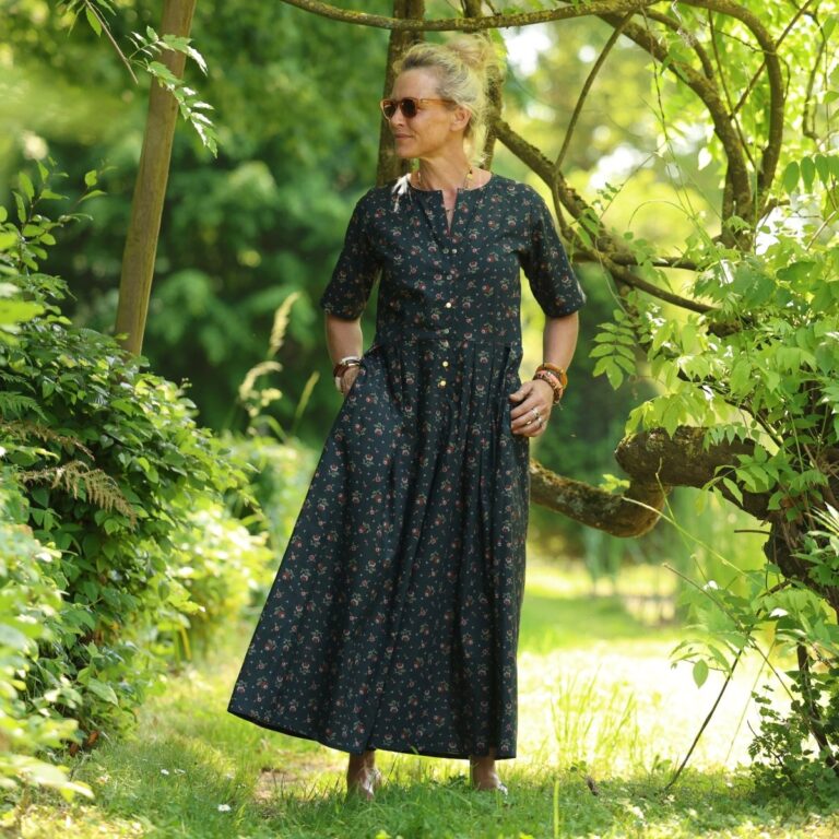 Meta SS25 - La combi India manches courtes en coton lavé Herbier romantique – XL