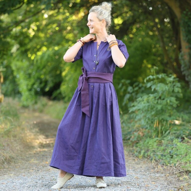 Meta SS25 - La combi India manches courtes en lin prune – S