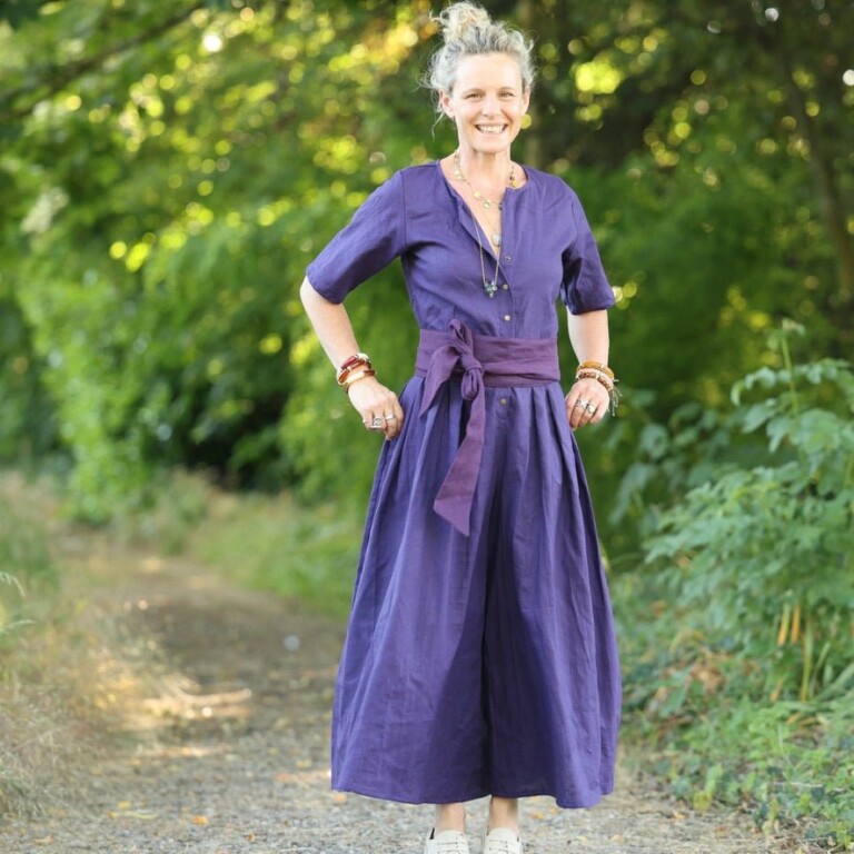 Meta SS25 - La combi India manches courtes en lin prune – S