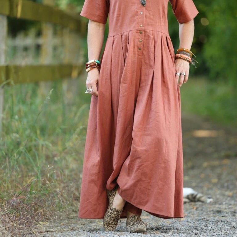 Meta SS25 - La combi India manches courtes en lin terracotta – S