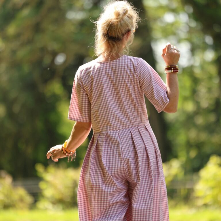 Meta SS25 - La combi India manches courtes en vichy rose boisé – L