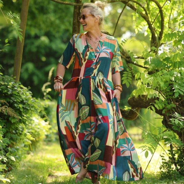 Meta SS25 - La combi India manches courtes en viscose Tropique – XXXL