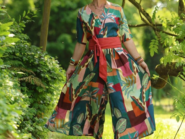 la combi india manches courtes en viscose tropique 7144644 Meta SS25 - La combi India manches courtes en viscose Tropique – XXXL