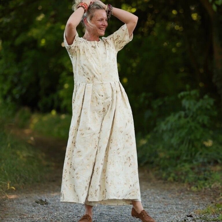 Meta SS25 - La combi India manches courtes en viscose/lin et sequins Nymphe – S