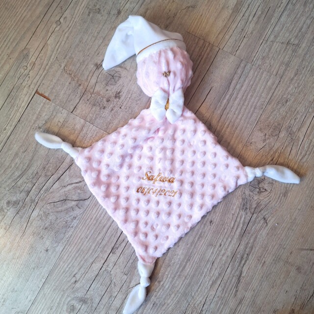 La Fabrique A DeDeuh - Doudou DODO personnalisé 57x53cm avec Prénom et/ou Date de naissance en minky – Avec date de naissance