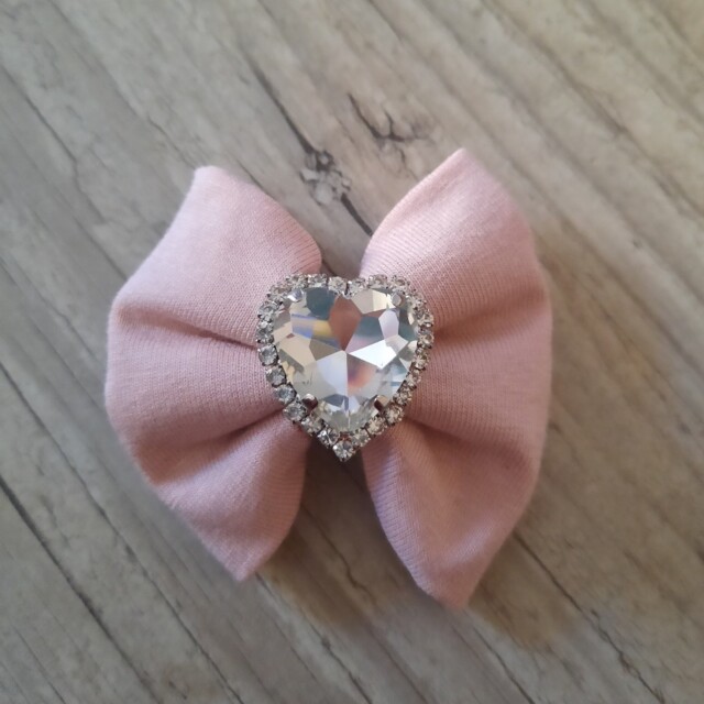 La Fabrique A DeDeuh - Barrette a l'unité bijou coeur nœud 6cm – Argent / Clip