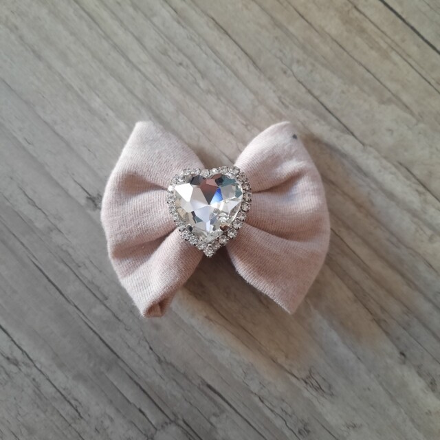 La Fabrique A DeDeuh - Barrette a l'unité bijou coeur nœud 6cm – Argent / Clip