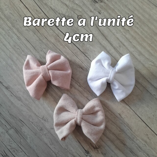La Fabrique A DeDeuh - Barrette a l'unité nœud 4cm – Blanc aquerelle / Clip