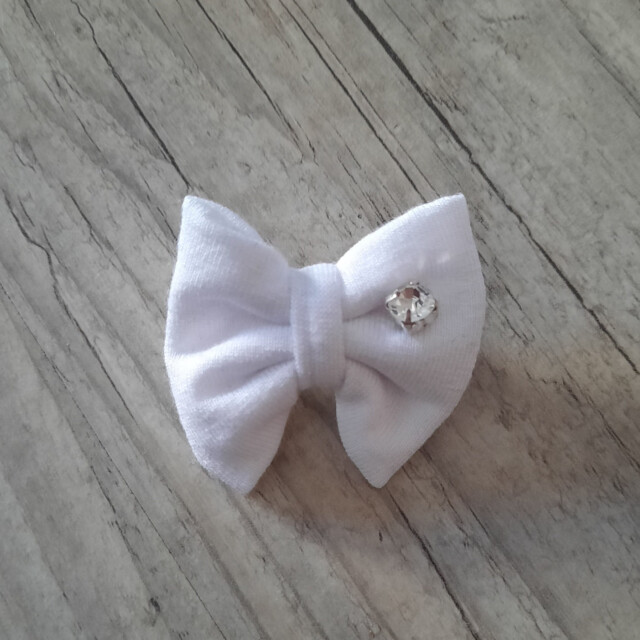 La Fabrique A DeDeuh - Barrette a l'unité strass nœud 4cm – Argent / Clip