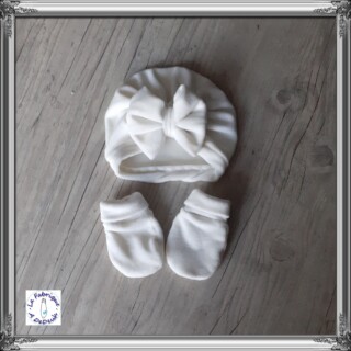 Turban noeud + moufles en tissu minky extensible doux et chaud: 10 couleurs par la marque La Fabrique À DeDeuh La Fabrique À DeDeuh - Turban noeud + moufles en tissu minky extensible doux et chaud: 10 couleurs