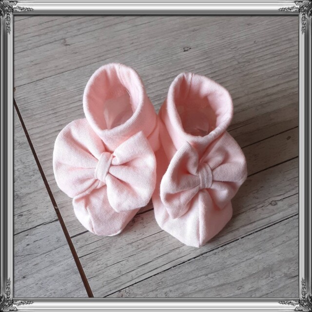 La Fabrique A DeDeuh - Chausson bébé nœud fille en tissu jersey: 14 couleurs – 9.12 mois