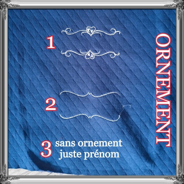en minky brodé prénom et/ou ornement – 3: pas d'ornements juste prénom
