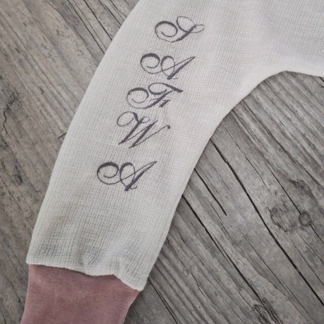 La Fabrique A DeDeuh - Sarouel pantalon avec prenom brodé pour fille ou garcon – Terre cuite / 18.24 mois