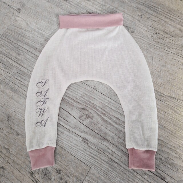 La Fabrique A DeDeuh - Sarouel pantalon avec prenom brodé pour fille ou garcon – Terre cuite / 18.24 mois