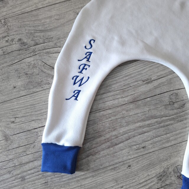 La Fabrique A DeDeuh - Sarouel pantalon avec prenom brodé pour fille ou garcon – Terre cuite / 18.24 mois