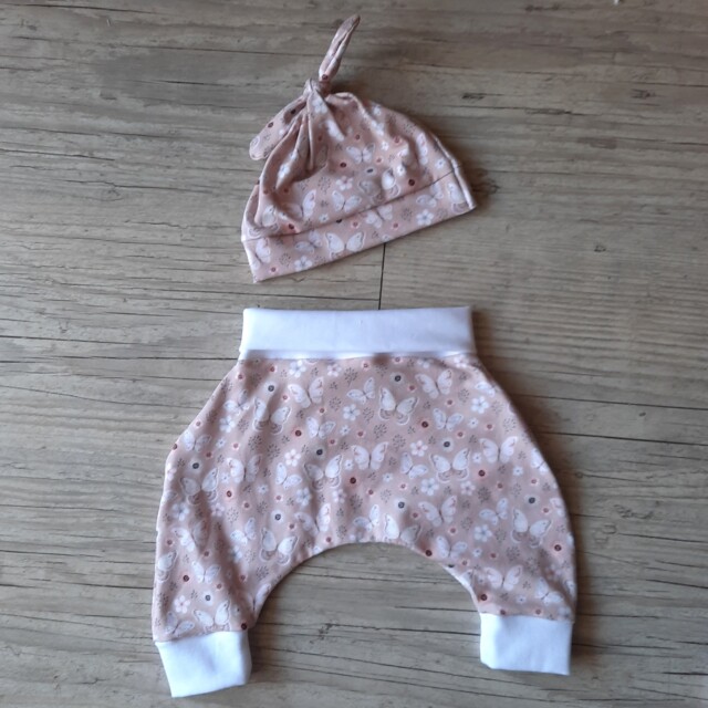 La Fabrique A DeDeuh - Ensemble Pantalon sarouel+ bonnet bébé à motif en tissu jersey extensible 4 couleurs – 18.24 mois
