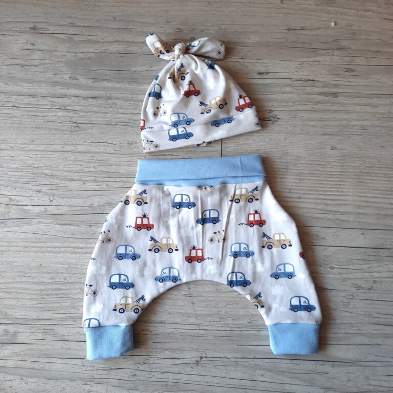 La Fabrique A DeDeuh - Ensemble Pantalon sarouel+ bonnet bébé à motif en tissu jersey extensible 4 couleurs – 18.24 mois
