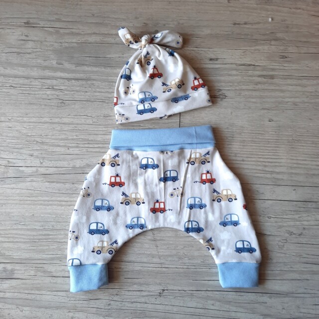 La Fabrique A DeDeuh - Pantalon sarouel+ bonnet bébé à motif en tissu jersey extensible – 18.24 mois