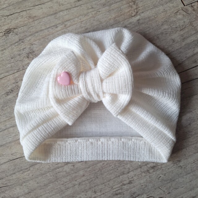 La Fabrique A DeDeuh - EDITION LIMITÉE Turban bonnet coeur rose noeud