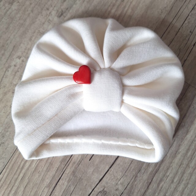 La Fabrique A DeDeuh - EDITION LIMITÉE Turban bonnet coeur rouge noeud ou buns en tissu maille 3 couleurs
