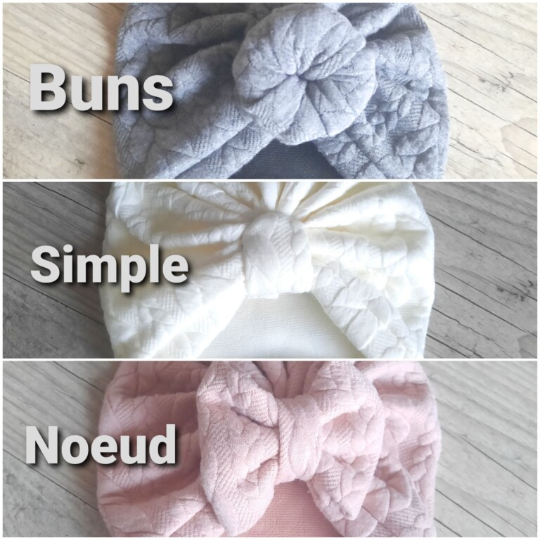 buns ou simple tissu chaud torsadé et chaud Ivoire finition rose poudré – Adulte