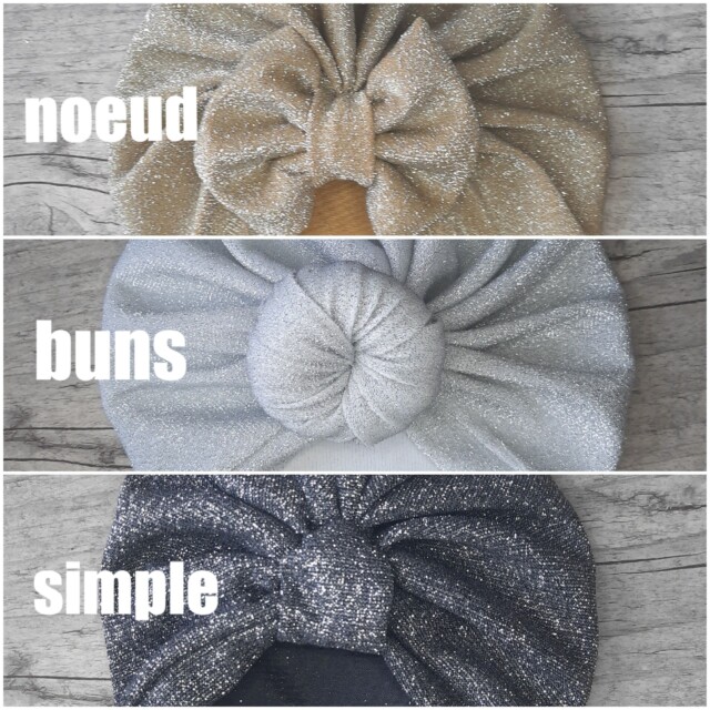 buns ou simple brillant en tissu extensible 3 couleurs – adulte / Pailleté / simple