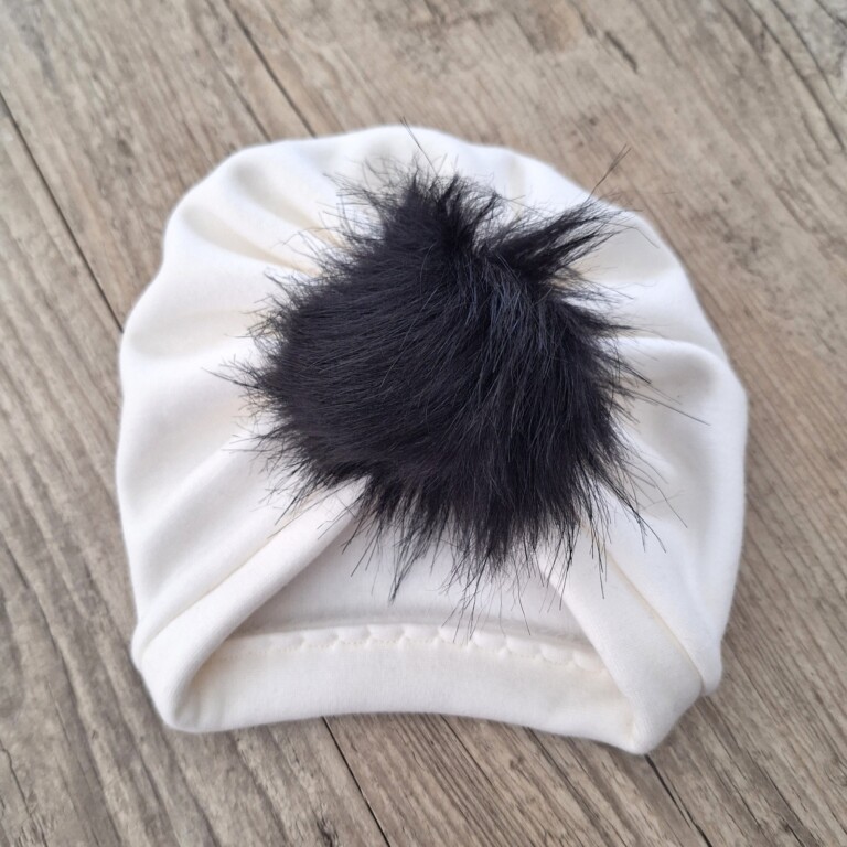 La Fabrique A DeDeuh - Turban bonnet à pompon en tissu Polaire alpine