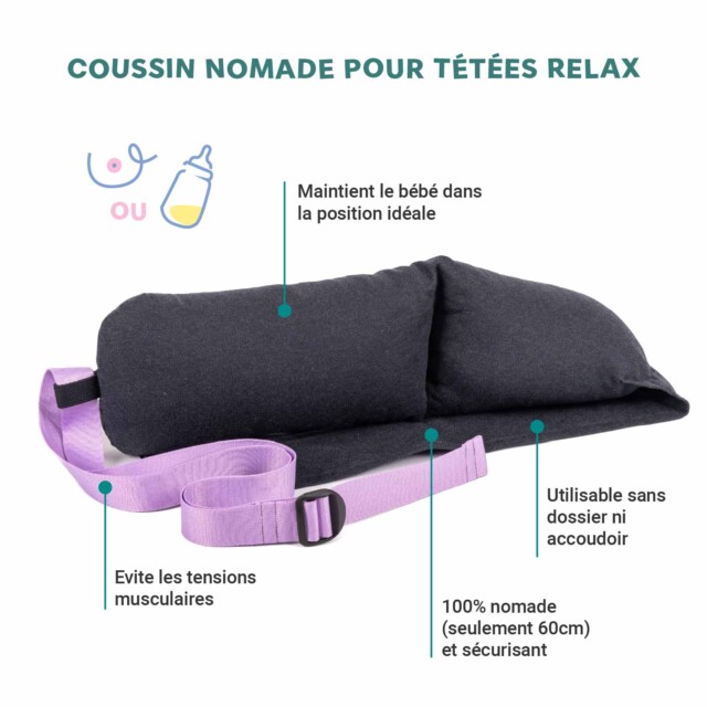 Cosy Club - Coussin d'allaitement sangle mauve · DUOH!