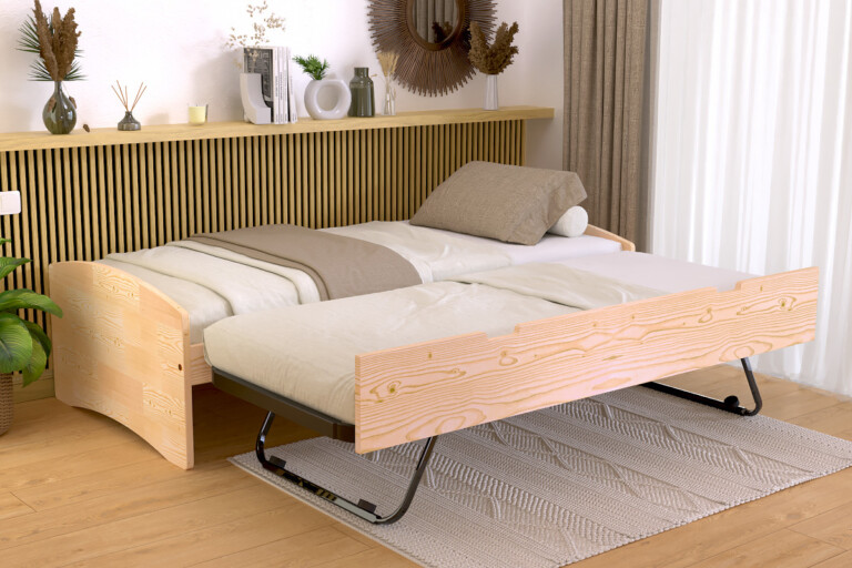 ABC MEUBLES - Lit gigogne 80x200 Happy pin massif