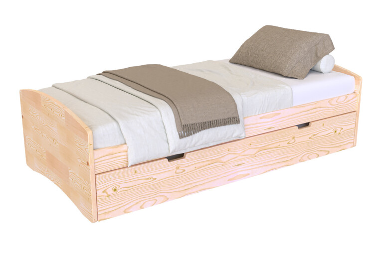 ABC MEUBLES - Lit gigogne 80x200 Happy pin massif