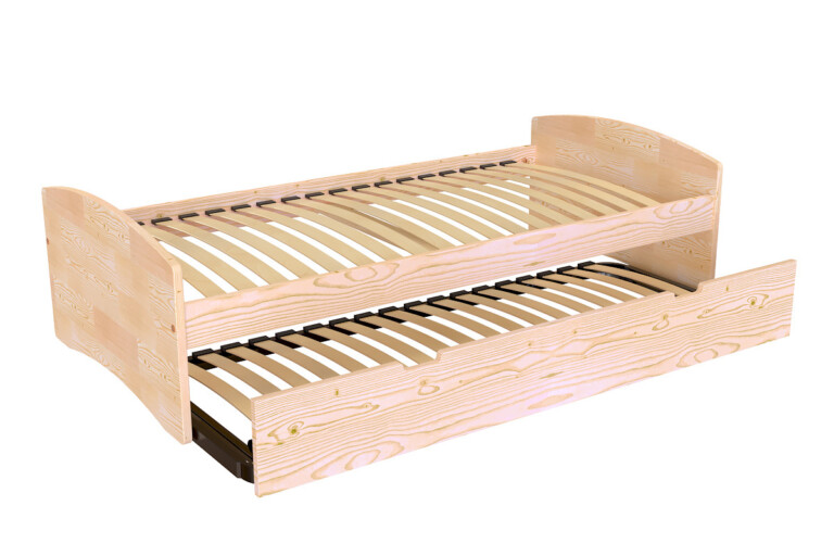 ABC MEUBLES - Lit gigogne 80x200 Happy pin massif
