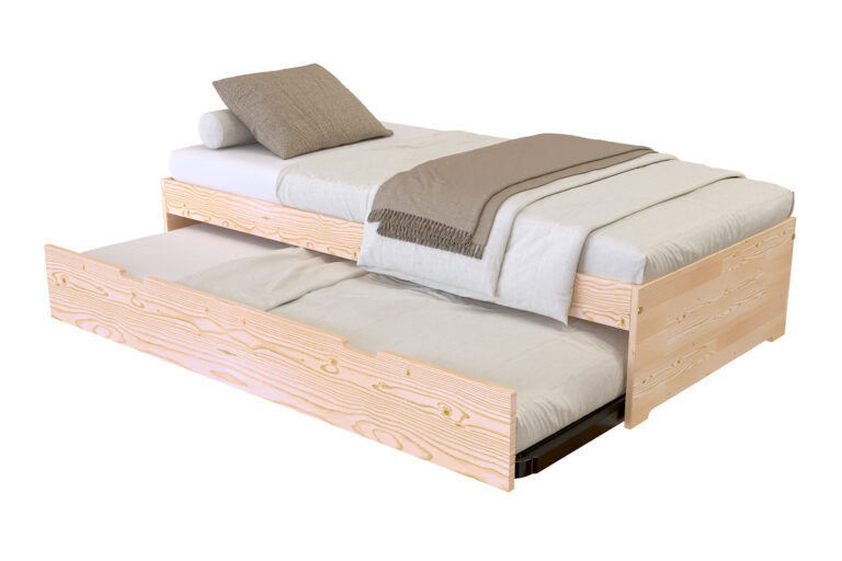 ABC MEUBLES - Lit gigogne 80x200 Malo pin massif