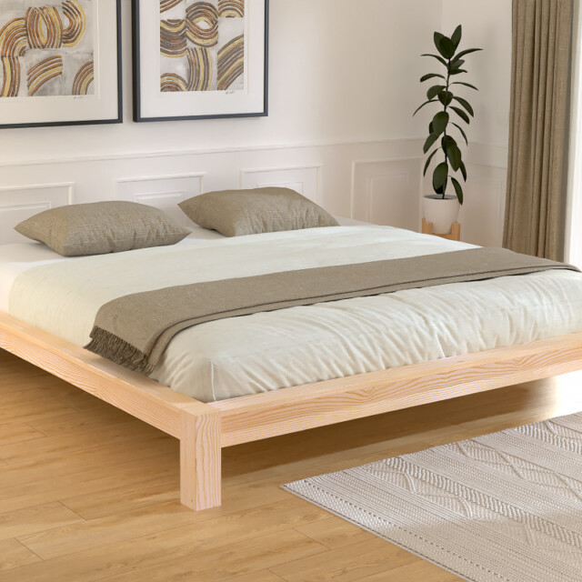 ABC MEUBLES - Lit King Size 200x200 bois massif