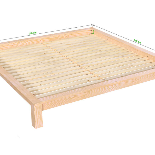 ABC MEUBLES - Lit King Size 200x200 bois massif