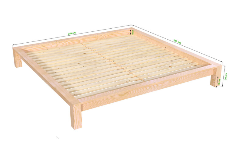 ABC MEUBLES - Lit King Size 200x200 bois massif