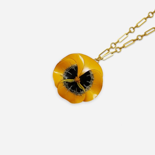 Ciléa Paris - Pendentif Pensée - Maxi – Vert / Je ne veux pas la chaîne