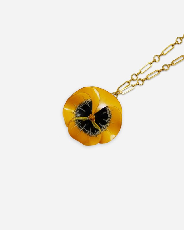 Ciléa Paris - Pendentif Pensée - Maxi – Vert / Je ne veux pas la chaîne