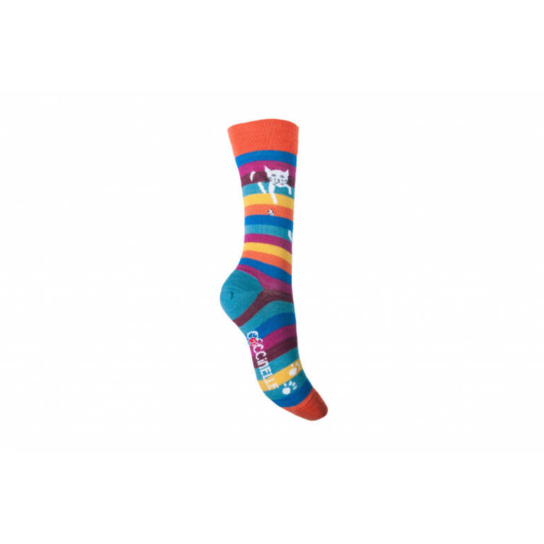 Chaussettes Coccinelle - Chat Perché - Laine mérinos – 45/46
