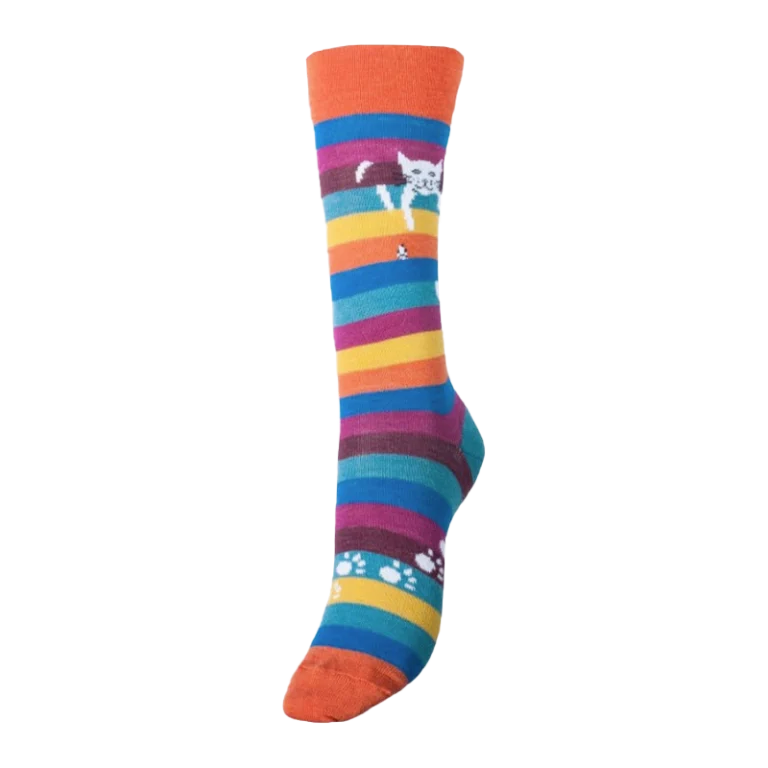mi chaussettes chat perche Multicolore rayé